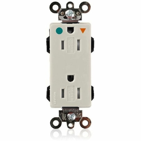 Leviton Hospital GradeDecora Receptacle, 15 Amp, 125 Volt MDT82-IGT