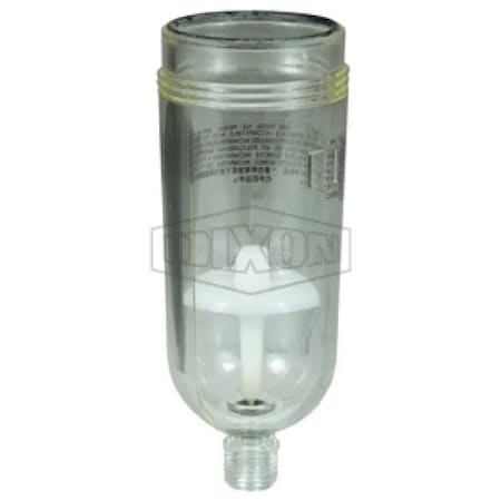 Dixon Filter Bowl with Manual Drain, For Use with F07 Filter, Polycarbonate 3646-53
