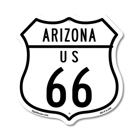 Signmission Arizona Route Marker Shield Sign Us 66, 6 Inch X 6 Inch, Plastic Sign SHI-P-6-360