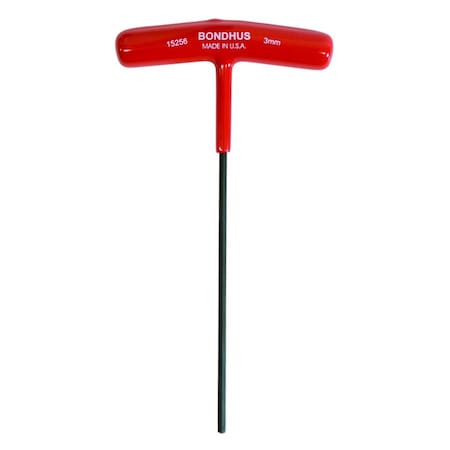 Bondhus 3.0mm Hex T-Handle 6in Length 15256