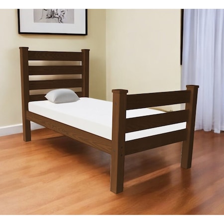 Homeroots Brown Solid Wood Twin Bed Frame 546933