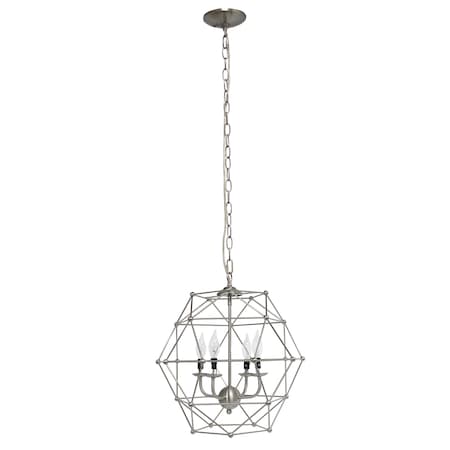 Homeroots Nickel Candle Style Metal Ceiling Light With Nickel Shades 651667