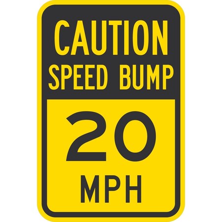 Lyle Caution Speed Bump 20 Mph, 12x18, Engineer Grade, Yellow G-3477-EG_12x18