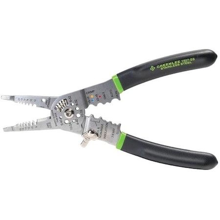 Greenlee 8 7/8 in Wire Stripper Solid: 8 to 18 AWG, Stranded: 10 to 20 AWG 1927-SS