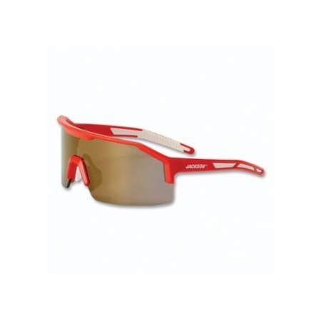Jackson Safety Maxview+ Safety Glasses, Gold Mirror, Polycarbonate, Hard Coated, Anti-Scratch, Red Half 138-60011