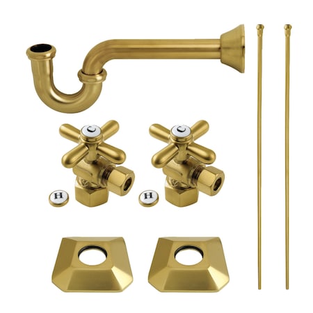 Kingston Brass Plumbing Sink Trim Kit with P-Trap, Brushed Brass KPK130P7
