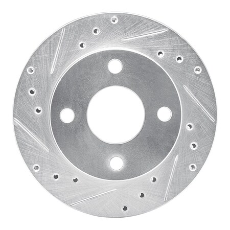 Dynamic Friction Co DFC Brake Rotor - Drilled and Slotted - Silver 631-54007L