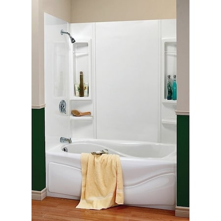 Maax Finesse Series Bathtub Wall Kit, 33-1/2 in L, 61 in W, 59 in H, Polystyrene, Smooth Wall 101594-000-129