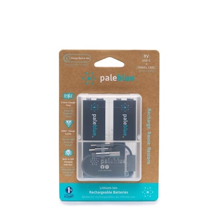 Pale Blue Earth 9-Volt Lithium BatteriesClamshell, 2PK PB-9V-C