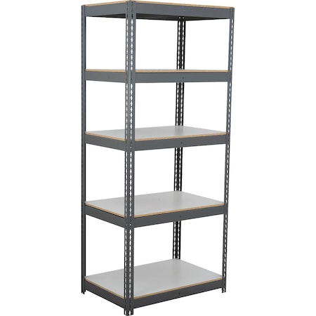 Global Industrial 5 Shelf, Heavy Duty Boltless Shelving Starter, 48"Wx12"Dx96"H, Laminate Deck 236770GY