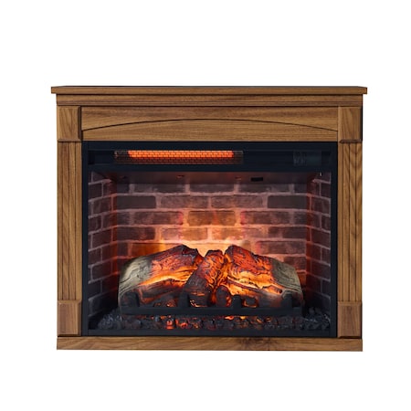 Edendirect 28-in W Brown Wall mount LED Flat wall Electric Fireplace with Remote Control Included ZR-W1769P213565