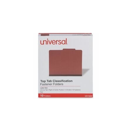 Universal Classification Folder, Letter, Red, 10PK UNV10290