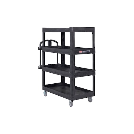 Rubbermaid Commercial Utility Cart with Lipped Plastic Shelves, 700 lb Load Capacity, 4 Shelves, 55 in L, 26 in W 2128657