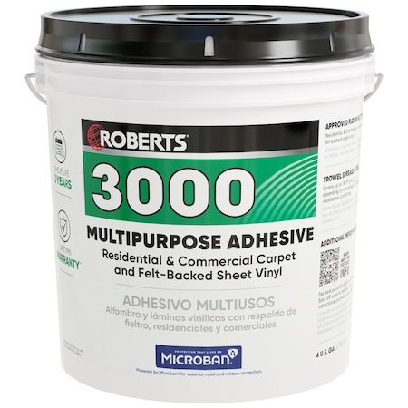 Roberts Adhesive, 3000 Series, Beige Tan, 1 gal, Pail 3000-4