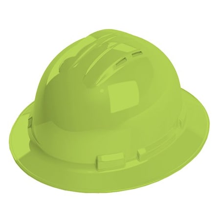 Duo Safety Hard Hat, 4 Point, Vented, Full Brim, Green H34R6V