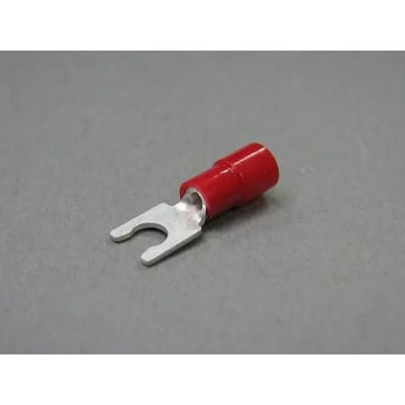 Nichifu Eco-Friendly Polycarbonate Insulated Locking Spade Terminal, 22-16 AWG, #6 Stud TMEX 1.25LY-3.5S-RED