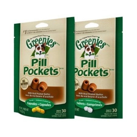Greenies 642863101281 PEANUT BUTTER PILL POCKETS DOG 7.9 OZ 30 PIECE PER BAG 642863101281