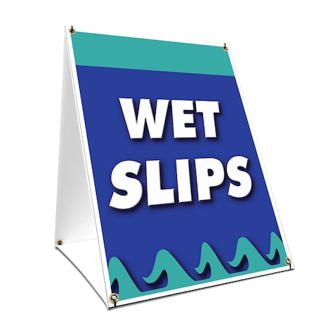 Signmission Wet Slips, 24 Inch x 18 Inch A-frame Yard Sign, Plastic Sign SBC-1824-Wet Slips