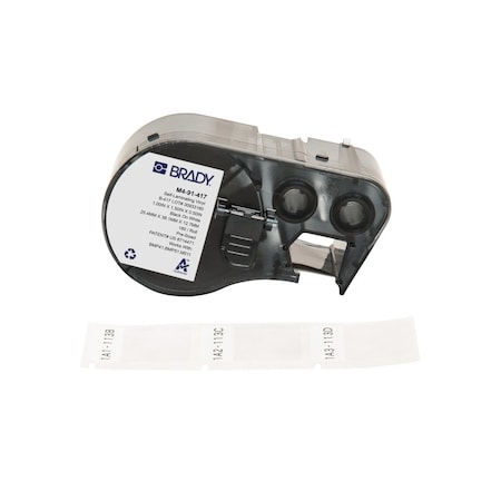 Brady Wraparound Label, White, Vinyl, 1 in W M4-91-417