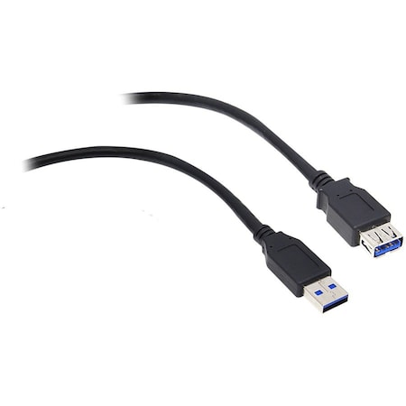 Cable Wholesale USB 3.0 Extension Cable, Black, Type A Male / Type A Female, 3 foot 10U3-02103EBK