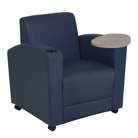 Regency Nova Tablet Arm Chair- Navy Blue/Noble Oak 7701NSNOBE