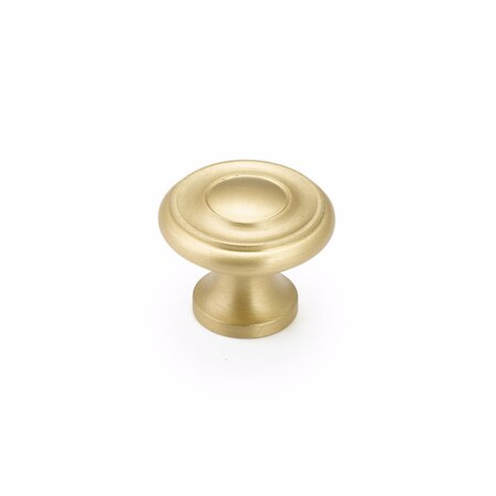 Schaub 1-1/2in Colonial Cabinet Knob Satin Brass Finish 704-SB