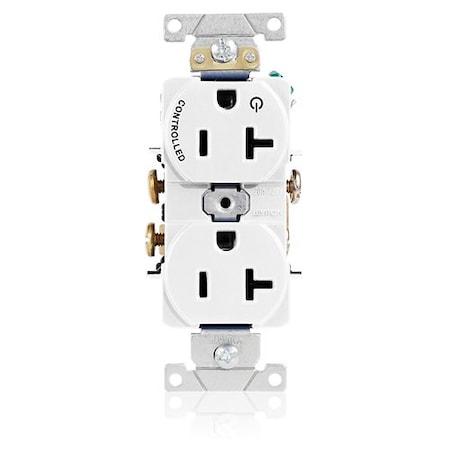 Leviton Duplex Outlet, White 20A 125V 5362-S1W