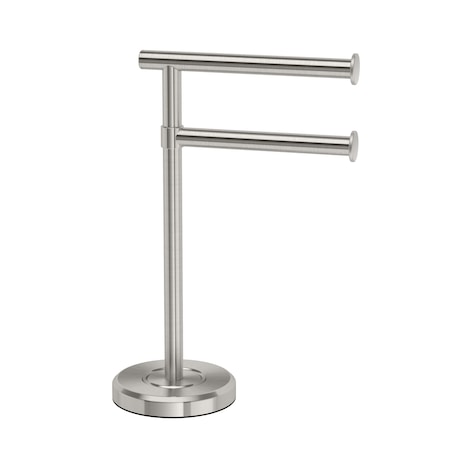 Gatco Countertop 2-Arm Pivot Towel Holder, Satin Nickel 1472SN