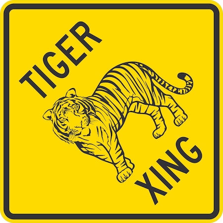 Lyle Tiger Xing with Symbol, 24x24, Diamond Grade, Yellow G-12334-DG_24x24