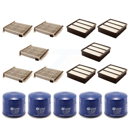 Pur 5X Air + 5X Cabin + 5X Engine Oil Filter 15 Total Kit For Mitsubishi Lancer Outlander KFM-102933