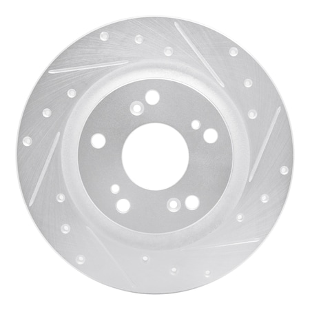 Dynamic Friction Co DFC Brake Rotor - Drilled and Slotted - Silver 631-59028R