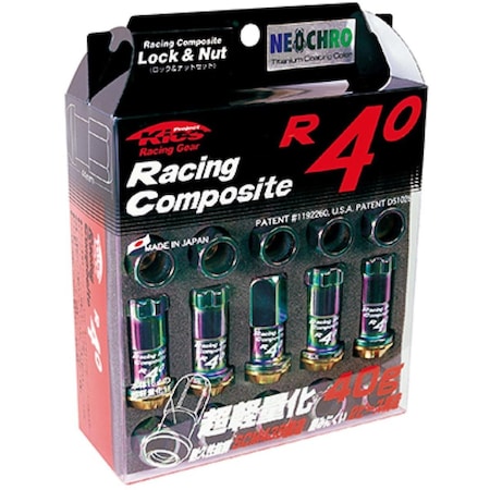 Perfectpitch 12 x 1.5 R40 Neo Chrome Lug Nuts with 20 Locks PE3860524