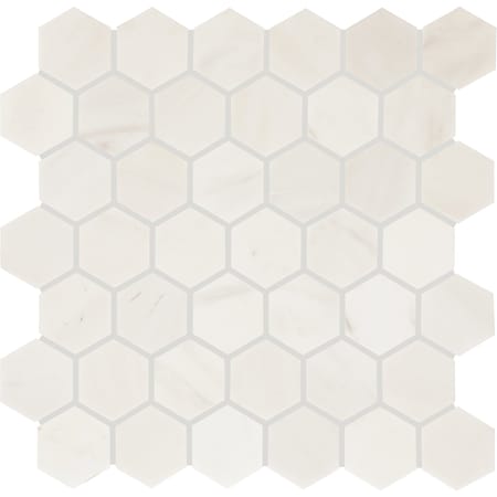 Daltile Eclessia Marble Natural Stone 2-in Hexagon Mosaic Honed, 9.70 SQFT Per Carton, 10PK M3462HEXMSHN