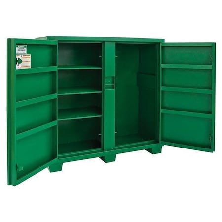Greenlee Jobsite Cabinet Utility Storage Cabinet, 56 in H, 60 in W, 24 in D, Recessed, Padlockable, Green 5660LH