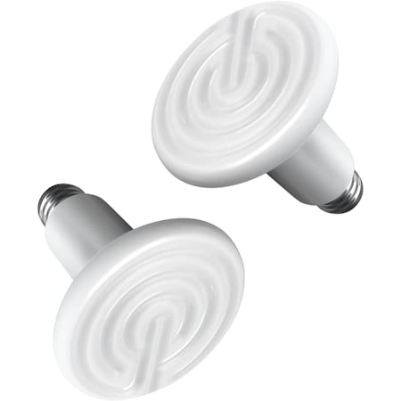 Simple Deluxe Ceramic Heat Emitter 100W Reptile Heat Lamp Bulb No Light Emitting Brooder Coop Heater, 2PK PTBULBINVISIBLE100WHTX2