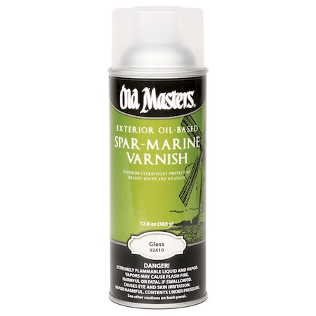 Old Masters 12 Oz Clear Spar-Marine Varnish Oil-Based Exterior Spray Coating, Gloss 92410