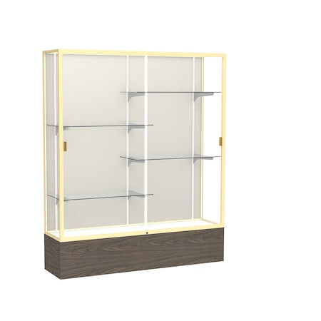 Ghent Floor Display Case 60x72x16, Plaque, Champange 2075PB-GD-WV