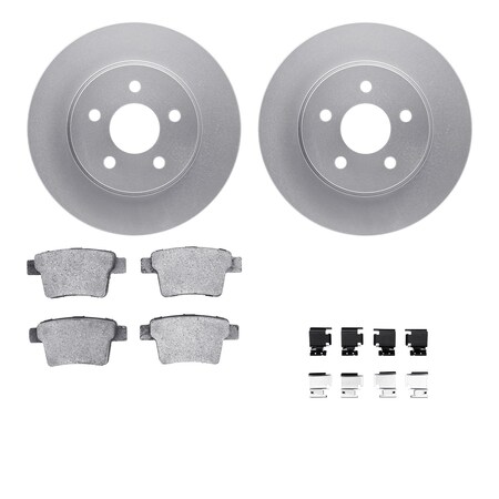 Dynamic Friction Co DFC GEOSPEC Coated Rotors with 5000 Brake Pads - Ceramic and Hardware 4512-20037