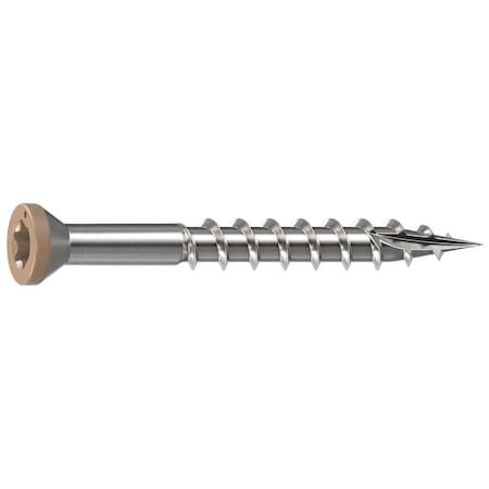 Camo Deck Screw, 0.163 in Thread, 1-5/8 in L, Trim Head, Star Drive, Sharp, Type-17 Point, 316 Stainless Steel 0353000TS