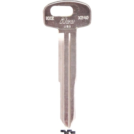 Ilco Kia Nickel Plated Automotive Key KK2 / X240, 10PK IAF01631002