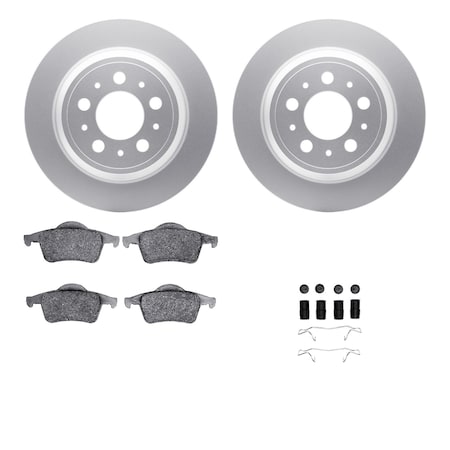 Dynamic Friction Co DFC GEOSPEC Coated Rotors with 5000 Brake Pads - Ceramic and Hardware 4512-27071