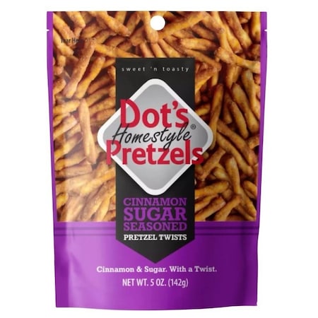 Dots Homestyle Pretzels Pretzel, Cinnamon Sugar, 5 oz Bag 59008