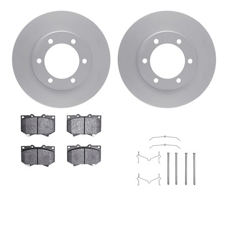 Dynamic Friction Co DFC GEOSPEC Coated Rotor- Heavy Duty Brake Pad includes Hardware 4412-76007