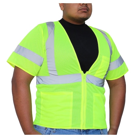 Glow Shield Class 3, Zipper Closure, Chest, Inside Front Pockets 2XL SV713FG 2XL