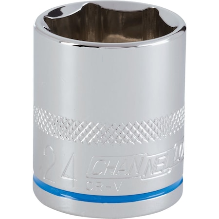 Channellock 1/2'' Drive 24 mm 6-Point Shallow Metric Socket 302824