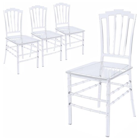 Leisuremod Synth Series Modern Dining Chair in Clear, 4PK SC16CL4