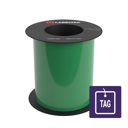 Labeltac Tear-Resistant Tag Stock 6in x 100ft LT9, Green LT605TAG-C