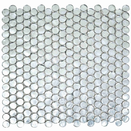 Apollo Tile Silver 12.2 in x 12.2 in Glass Glossy Floor and Wall Mosaic Tile 10.34 sqft/case, 10PK APLAPN8804A