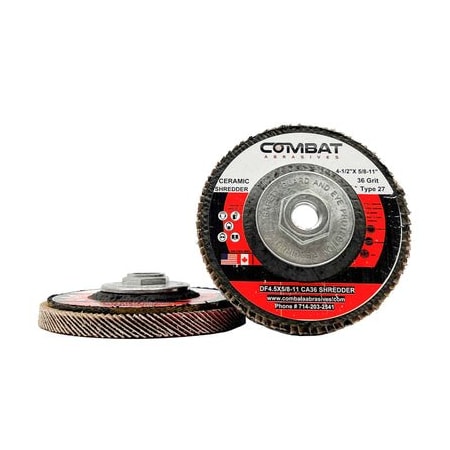Renegade Products Usa Ceramic Shredder Flap Discs 4-1/2" x 5/8-11" With Hub (Type 29) (36 Grit) DF4.5X5/8-11X36SHREDDER