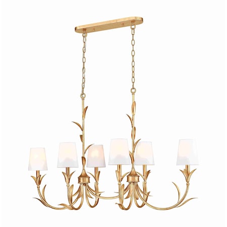 Z-Lite Aslin Gold Leaf 6 Light Linear Chandelier 830-44L-GLF